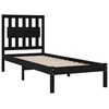 vidaXL Bed Frame without Mattress Black Solid Wood Small Single