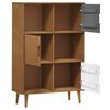 vidaXL Bookcase MOLDE Brown 90x35x133,5 cm Solid Wood Pine