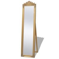 vidaXL Free-Standing Mirror Baroque Style 160x40 cm Gold