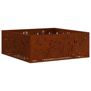 vidaXL Fire Bowl Rusty 80 x 80 x 30 cm Weathering Steel