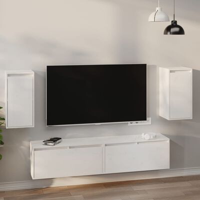 vidaXL Wall Cabinets 2 pcs White 30x30x60 cm Solid Wood Pine