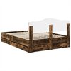 vidaXL Bed Frame with Drawer Smoked Oak 140 x 200 cm Engineer Wood