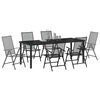 vidaXL Garden Dining Set 7 pcs Anthracite Powder-Coated Steel