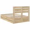vidaXL Bed Frame with Drawer Sonoma Oak 120 x 190 cm Engineer Wood