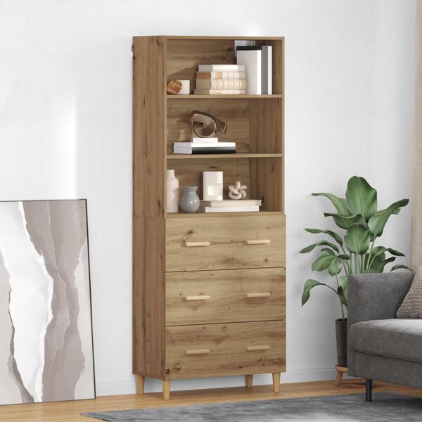 vidaXL Highboard Artisan Oak 69.5 x 32.5 x 180 cm Engineered Wood