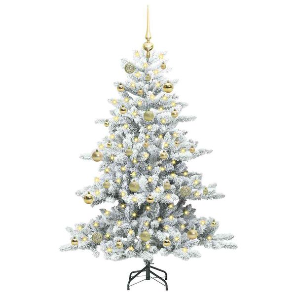 vidaXL Artificial Hinged Christmas Tree White 150 cm PVC and Steel