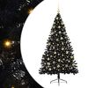 vidaXL Artificial Pre-lit Christmas Tree Black 180 cm PVC