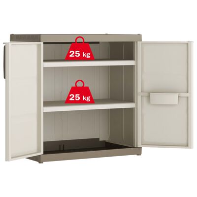 Keter Low Storage Cabinet Excellence XL Beige and Taupe 93 cm