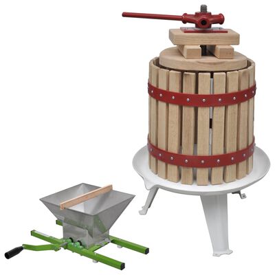 vidaXL 2 Piece Fruit & Wine Press and Crusher Set