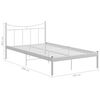 vidaXL Bed Frame without Mattress White Metal 120x200 cm
