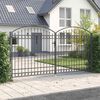 vidaXL Fence Gate with Lock Grey 401 x 250 cm Steel