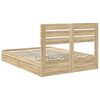 vidaXL Storage Bed with Drawer Sonoma Oak 150 x 200 cm Engineered Wood