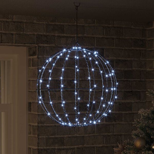 vidaXL Ball with 160 LEDs Cold white 50.5 x 50.5 x 52 cm Metal
