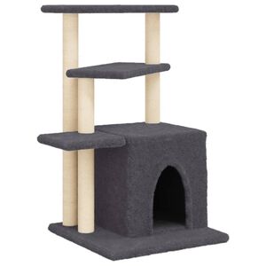 vidaXL Cat Tree with Sisal Scratching Posts Dark Grey 83.5 cm