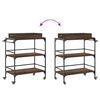 vidaXL Kitchen Trolley Brown Oak 81.5x41x92.5 cm Engineered Wood