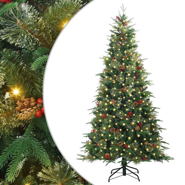 vidaXL Artificial Hinged Christmas Tree Green 240 cm PE and PVC