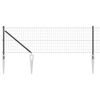 vidaXL Euro Fence with Spikes 25 x 0.4 m PVC-Coated Steel Grey Mesh