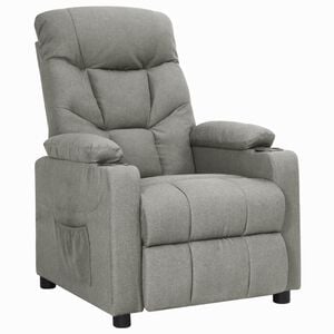 vidaXL Recliner Chair Light Grey Fabric