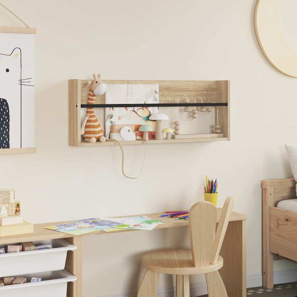 vidaXL Magazine Rack Sonoma Oak 80 x 12 x 30 cm Engineered Wood