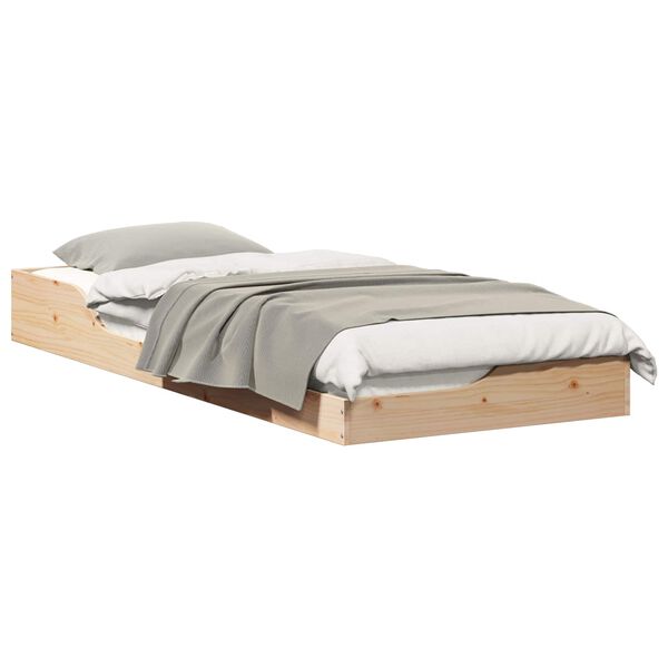 vidaXL Bed Frame Brown 100 x 220 cm Solid Pine Wood