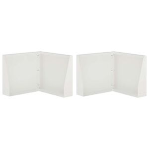 vidaXL Retaining Wall 2 pcs 50 x 50 x 30 cm Steel White