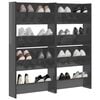 vidaXL Wall Shoe Cabinets 4 pcs High Gloss Grey 60x18x60 cm Engineered Wood