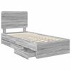 vidaXL Bed Frame with Drawer Grey Sonoma 75 x 190 cm Engineer Wood
