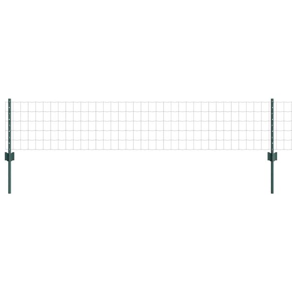vidaXL Fence with Post Green 0.4 x 50 m Steel and PVC