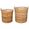 vidaXL Planter Basket with Storage 2 pcs Natural Brown Lacak Rattan