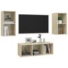 vidaXL 3 Piece TV Cabinet Set Sonoma Oak Engineered Wood