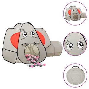 vidaXL Elephant Children Play Tent with 250 Balls Grey 174x86x101 cm