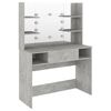 vidaXL Makeup Table with LED Lights 100x40x135 cm MDF Concrete Grey