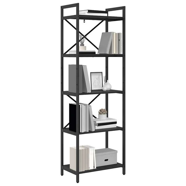 vidaXL Bookshelf Black Oak 56 x 34 x 171 cm Engineered Wood