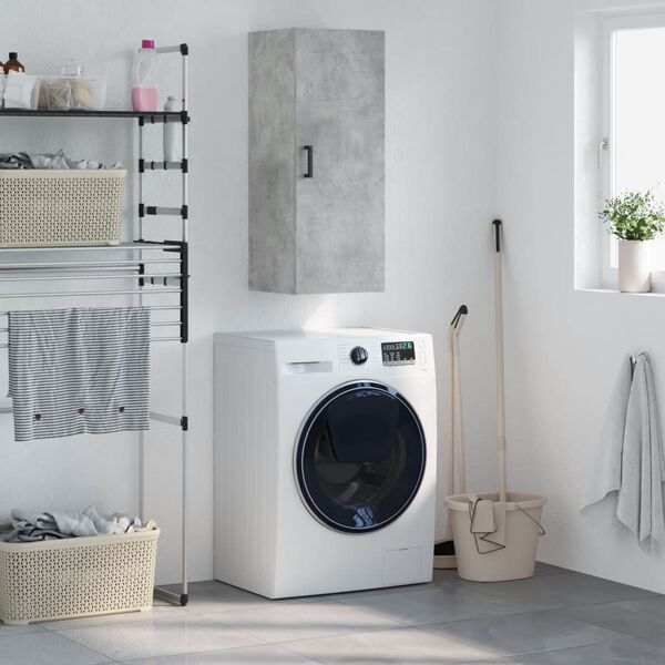 vidaXL Wall Mounted Cabinet Concrete Grey 34.5x34x90 cm