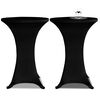 Standing Table Cover &Oslash;70cm Black Stretch 2 pcs