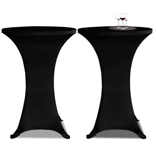 Standing Table Cover &Oslash;70cm Black Stretch 2 pcs