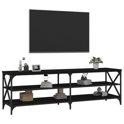 vidaXL TV Cabinet Black 160x40x50 cm Engineered Wood