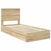 vidaXL Storage Bed with Drawer Sonoma Oak 100 x 200 cm Engineered Wood