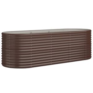 vidaXL Garden Raised Bed Galvanised Steel 224x80x68 cm Brown