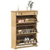 vidaXL Shoe Cabinet Corona 99x32x138 cm Solid Wood Pine