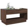 vidaXL Coffee Table with Infinity LED Brown Oak 90x50x50 cm