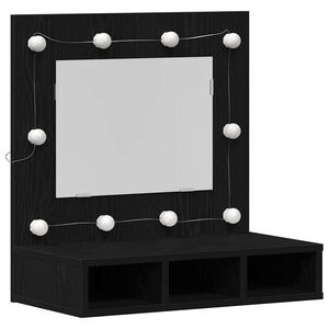 vidaXL Mirror Cabinet Black Oak 60 x 31.5 x 62 cm Engineered Wood