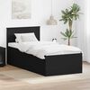 vidaXL Bed Frame with Headboard Black 90 x 200 cm Engineered Wood