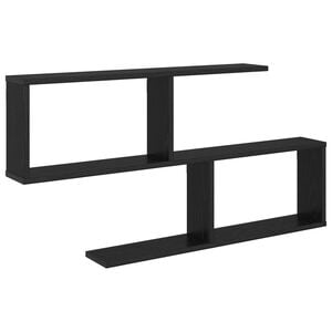 vidaXL Wall Shelf Black Oak 100 x 12 x 50.5 cm Engineered Wood