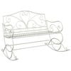 vidaXL Garden Bench Antique White Steel