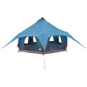 vidaXL Family Tent Blue 10-Person 185T Polyester with PU Coating