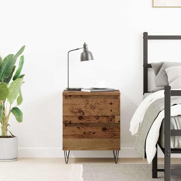 vidaXL Bedside Cabinet Old wood 40 x 35 x 50 cm Engineered wood