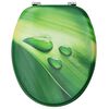 vidaXL WC Toilet Seats with Lid 2 pcs MDF Green Water Drop Design