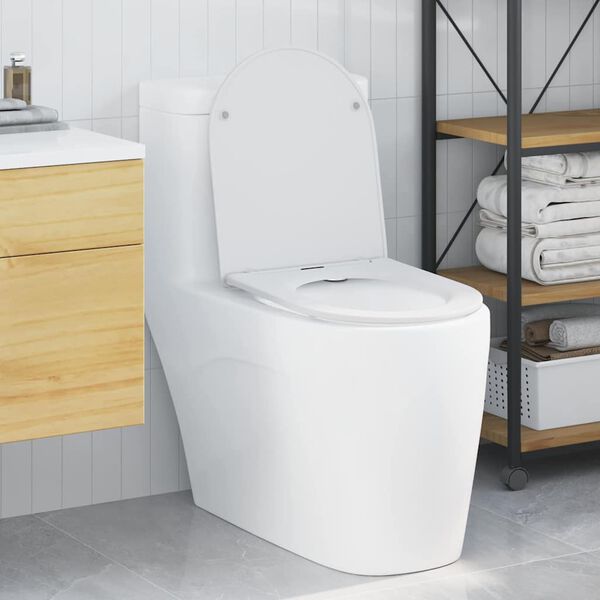vidaXL Toilet Seat White 47 x 36 x 3.4 cm Duroplast