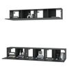 vidaXL 5 Piece TV Cabinet Set Black Engineered Wood
